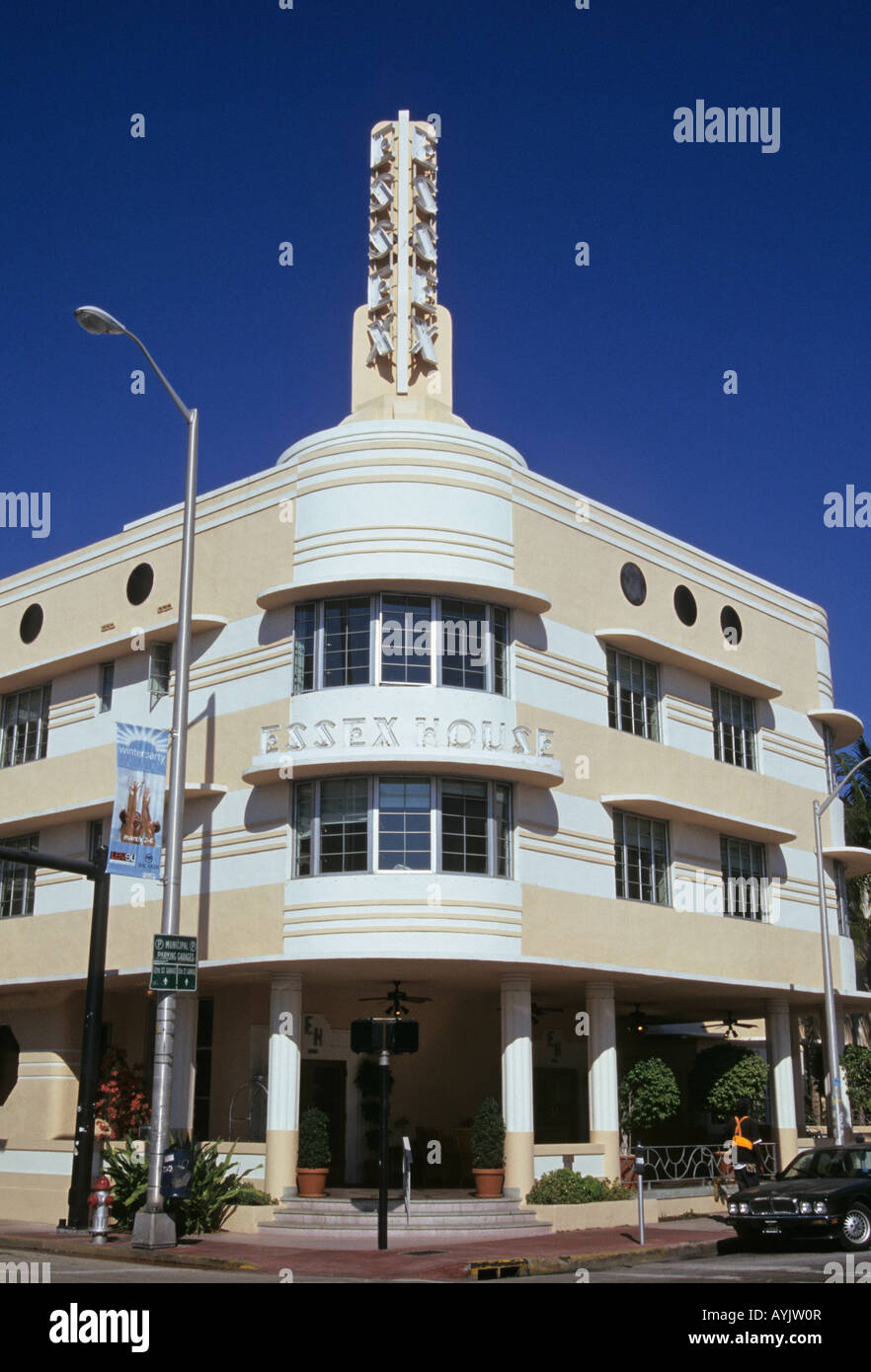 ESSEX HOUSE HOTEL, COLLINS AVENUE, MIAMI, FLORIDE Banque D'Images