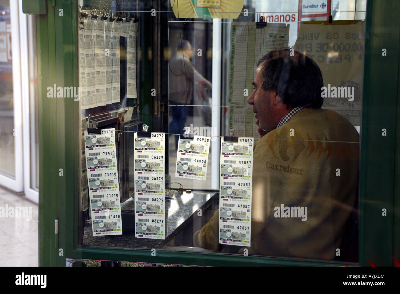 Vendeur de loterie Espagne Banque D'Images