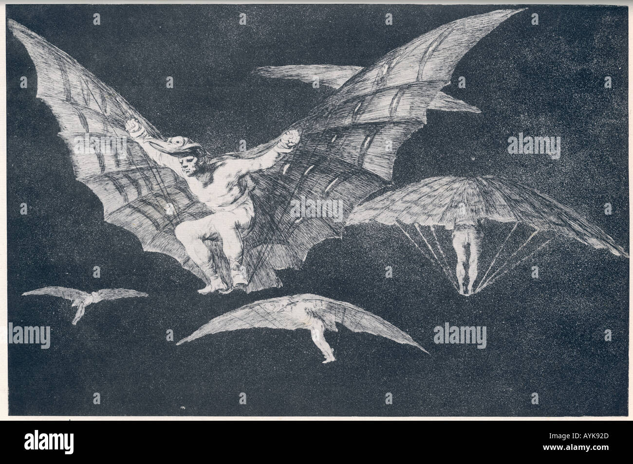 Goya hommes oiseaux Banque D'Images