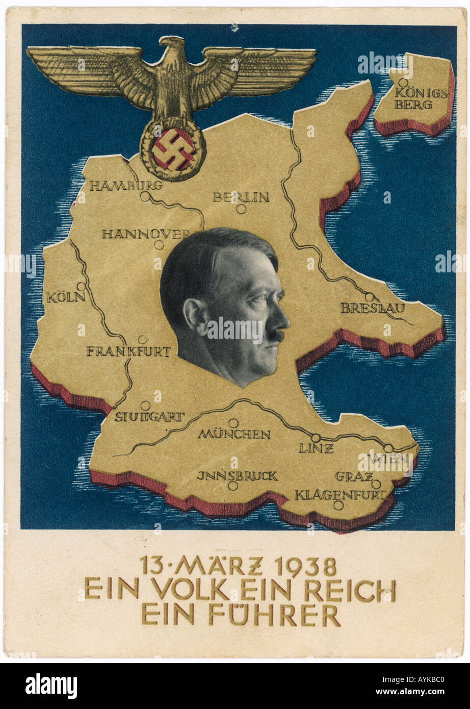 Carte postale de l'Allemagne unie Banque D'Images