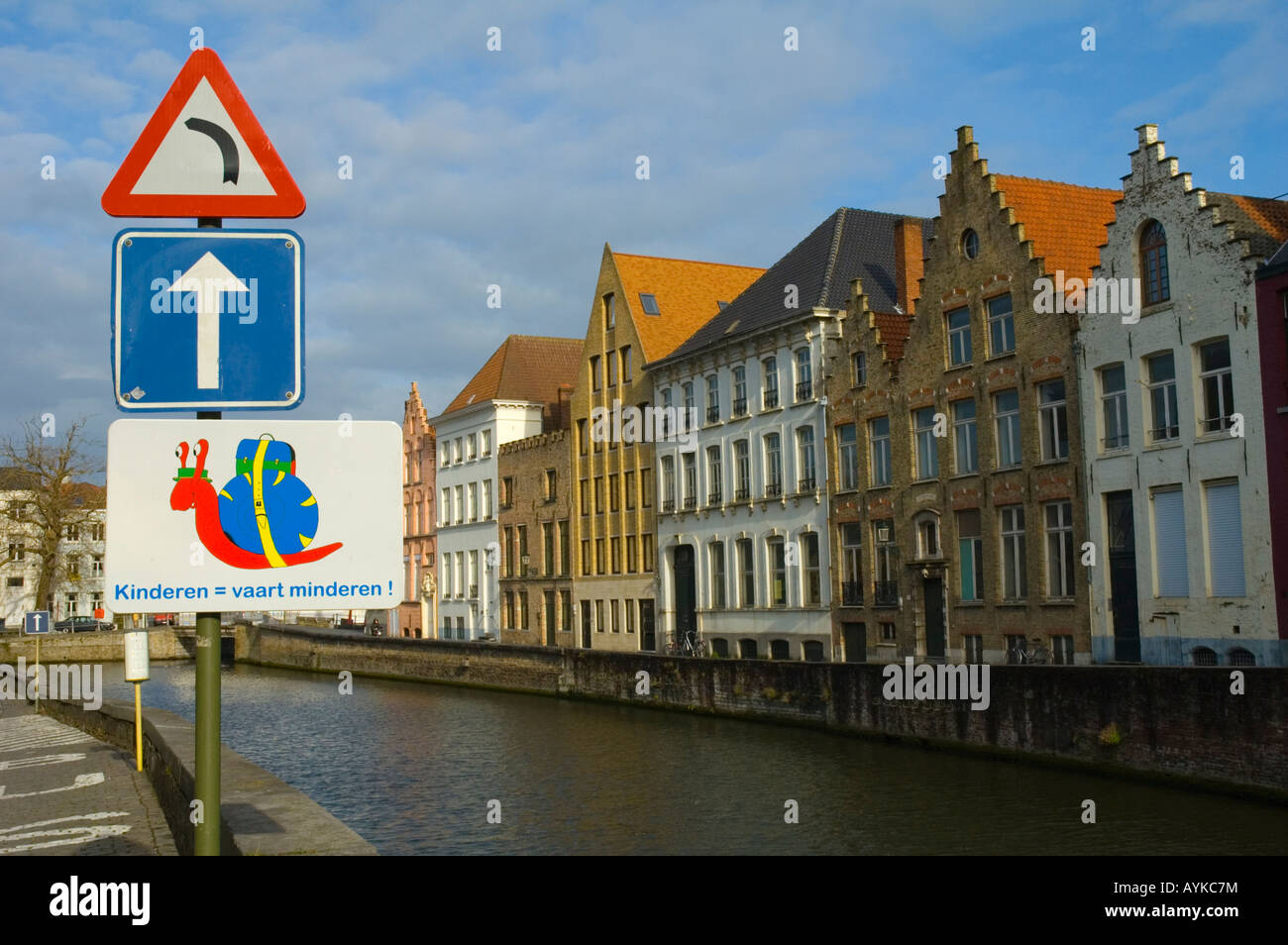 Les plaques de rue à Bruges Belgique Europe Banque D'Images