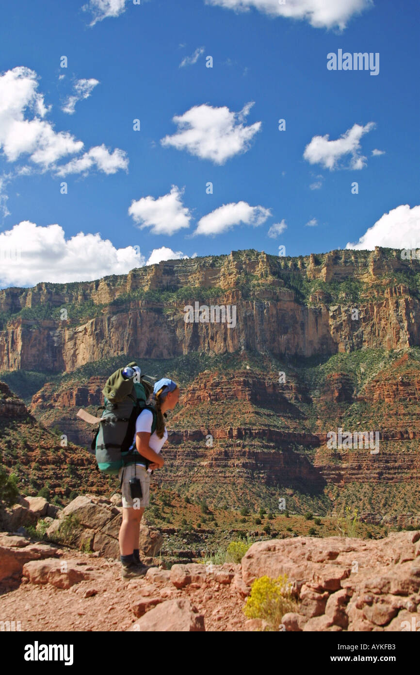 Des randonnées sur le Bright Angel Trail dans le Parc National du Grand Canyon Banque D'Images