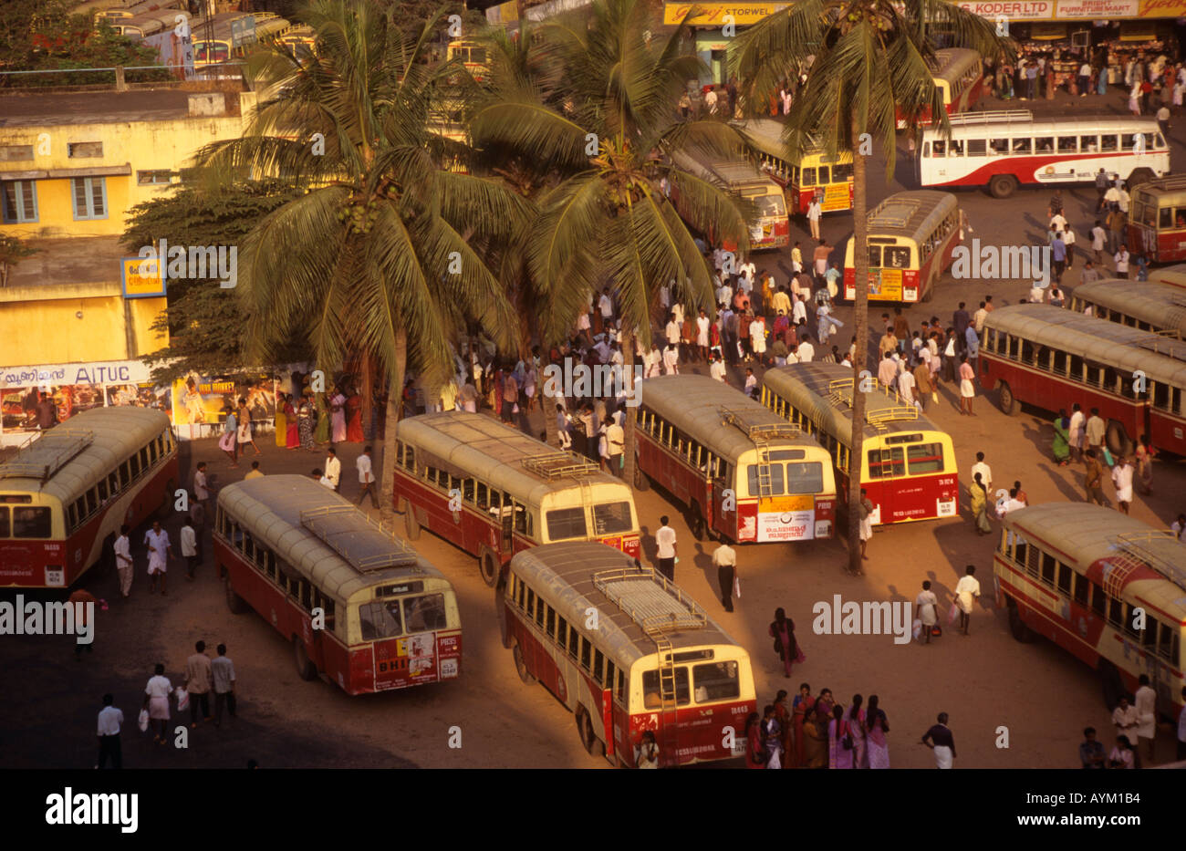 La gare routière de Trivandrum Kerala Inde Banque D'Images