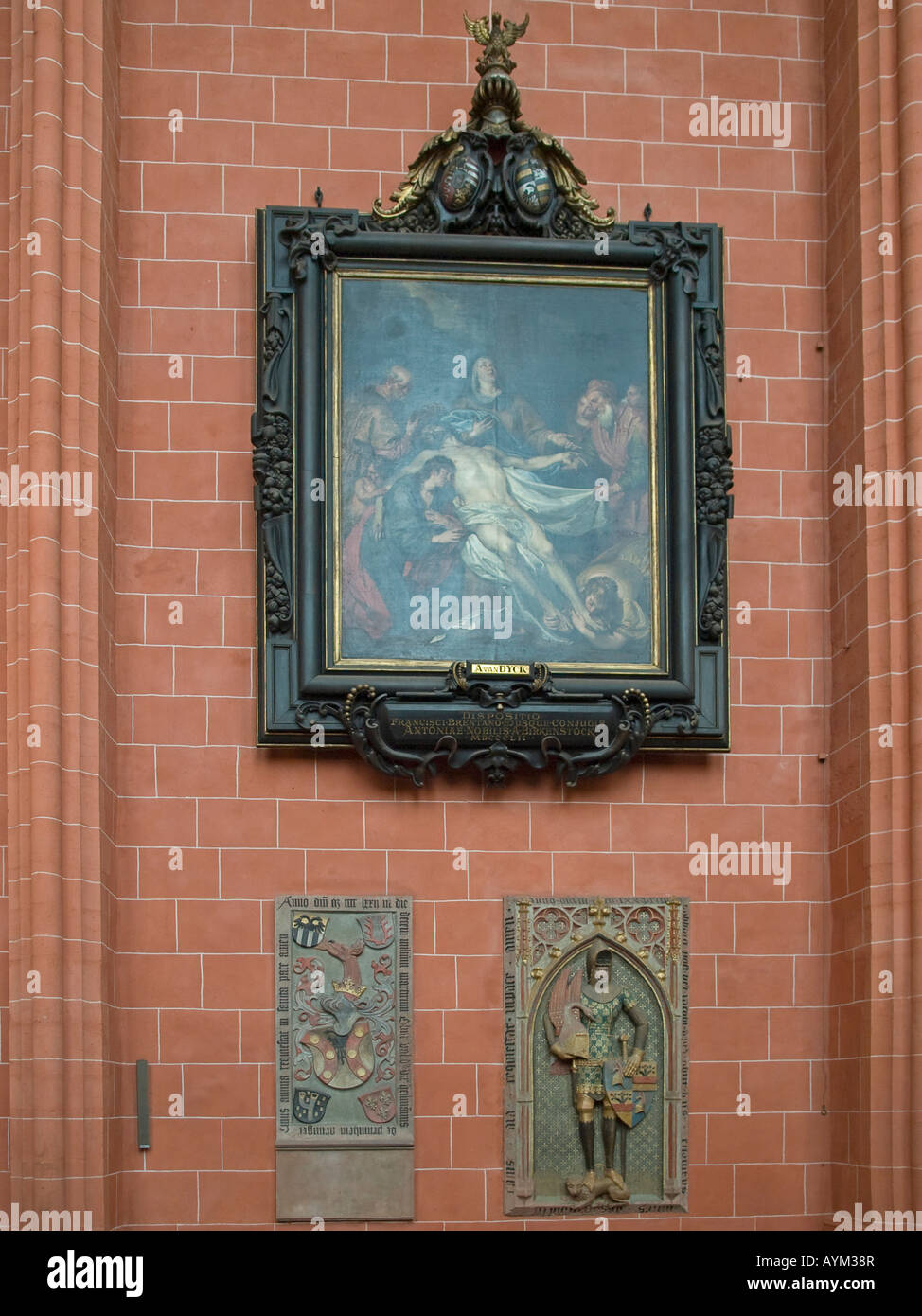 Paintig scène religieuse avec le mur dans la Cathédrale La cathédrale Saint Bartholomeus Frankfurt Frankfurt am Main Allemagne Hesse Banque D'Images