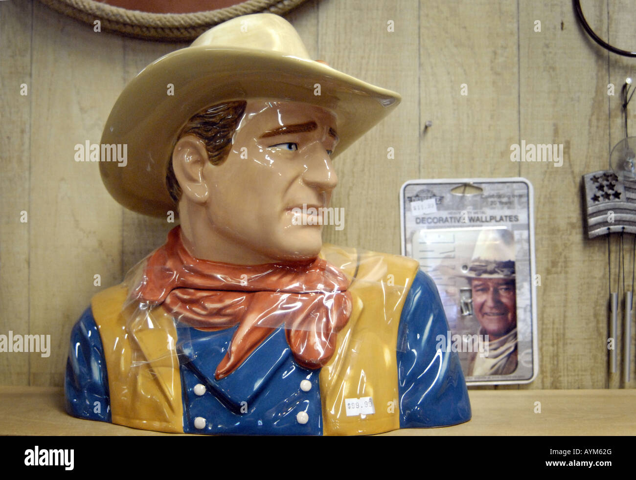Céramique un buste de l'acteur John Wayne. Banque D'Images