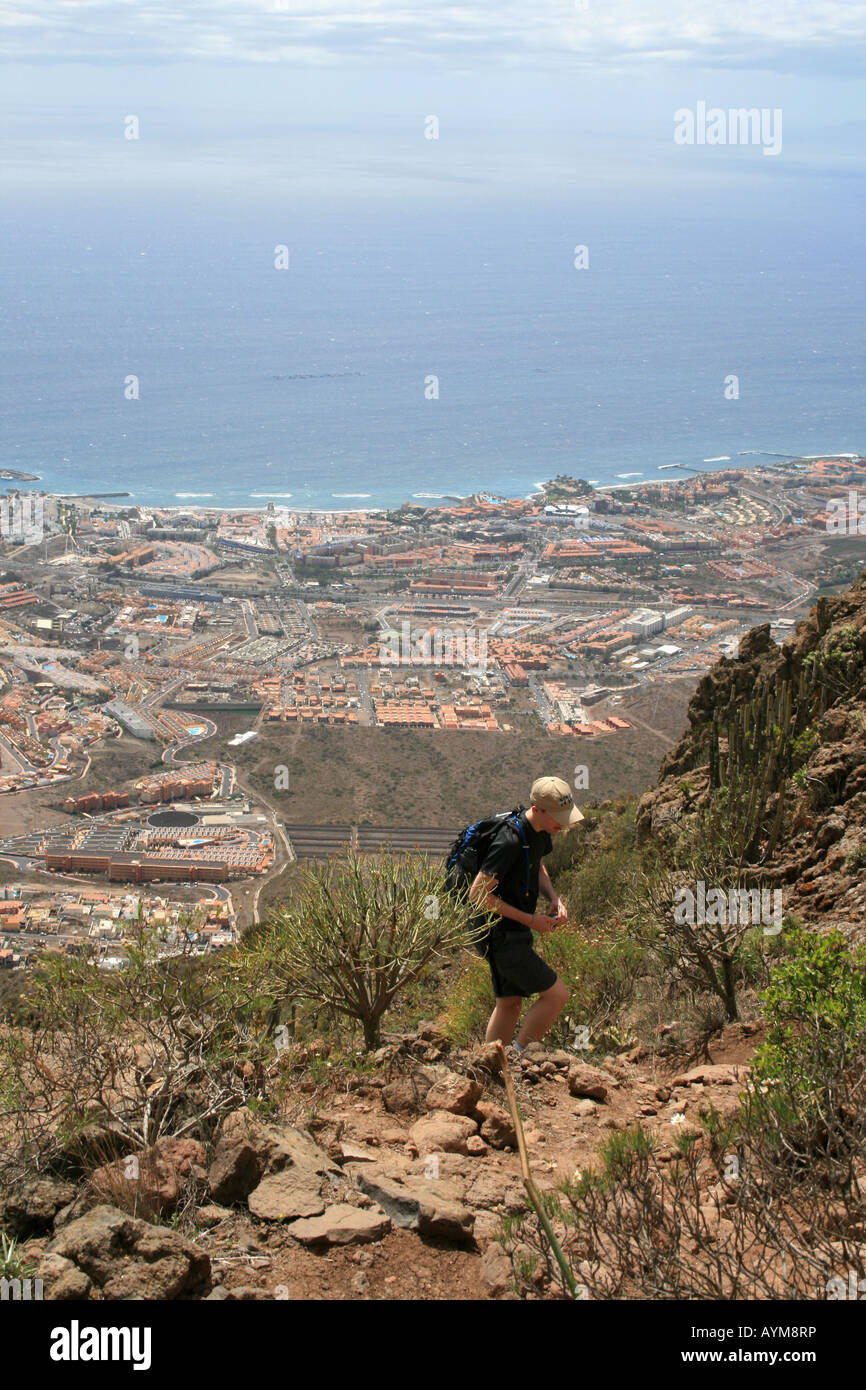 Escalade Randonnée Mt Conde, le sud-est de Tenerife Banque D'Images