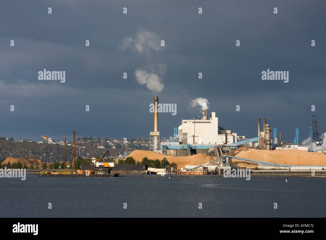 Zone industrielle de Tacoma, WA Tide Appartements Banque D'Images