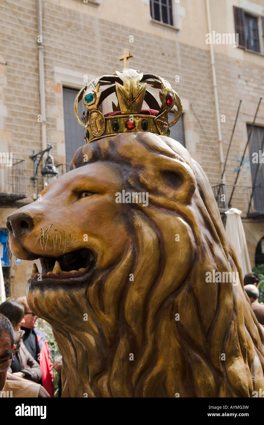 L'ALADI 'procession' dans la Plaça de Sant Josep Oriol Banque D'Images