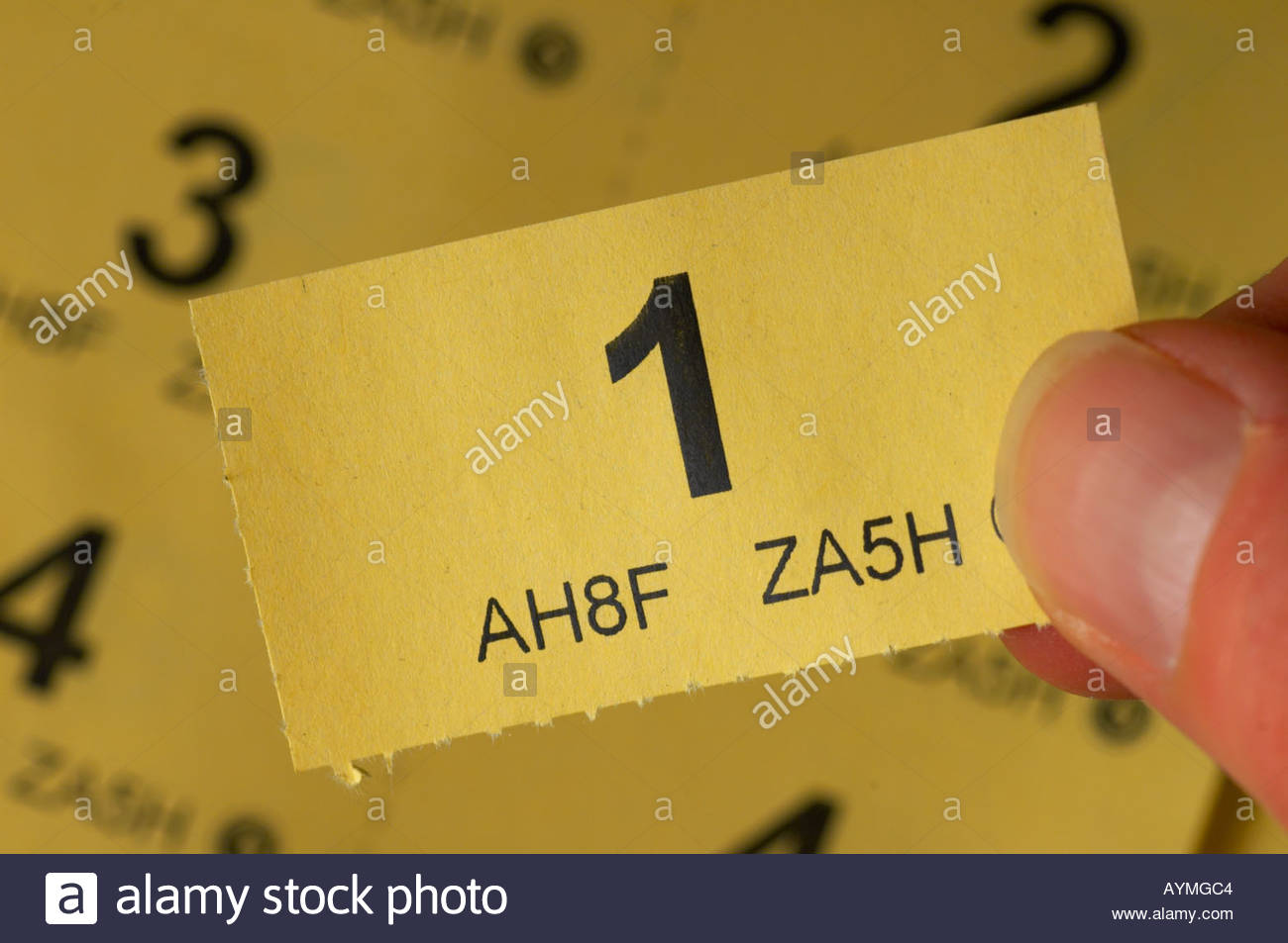 Un tirage au sort - un jaune Banque D'Images