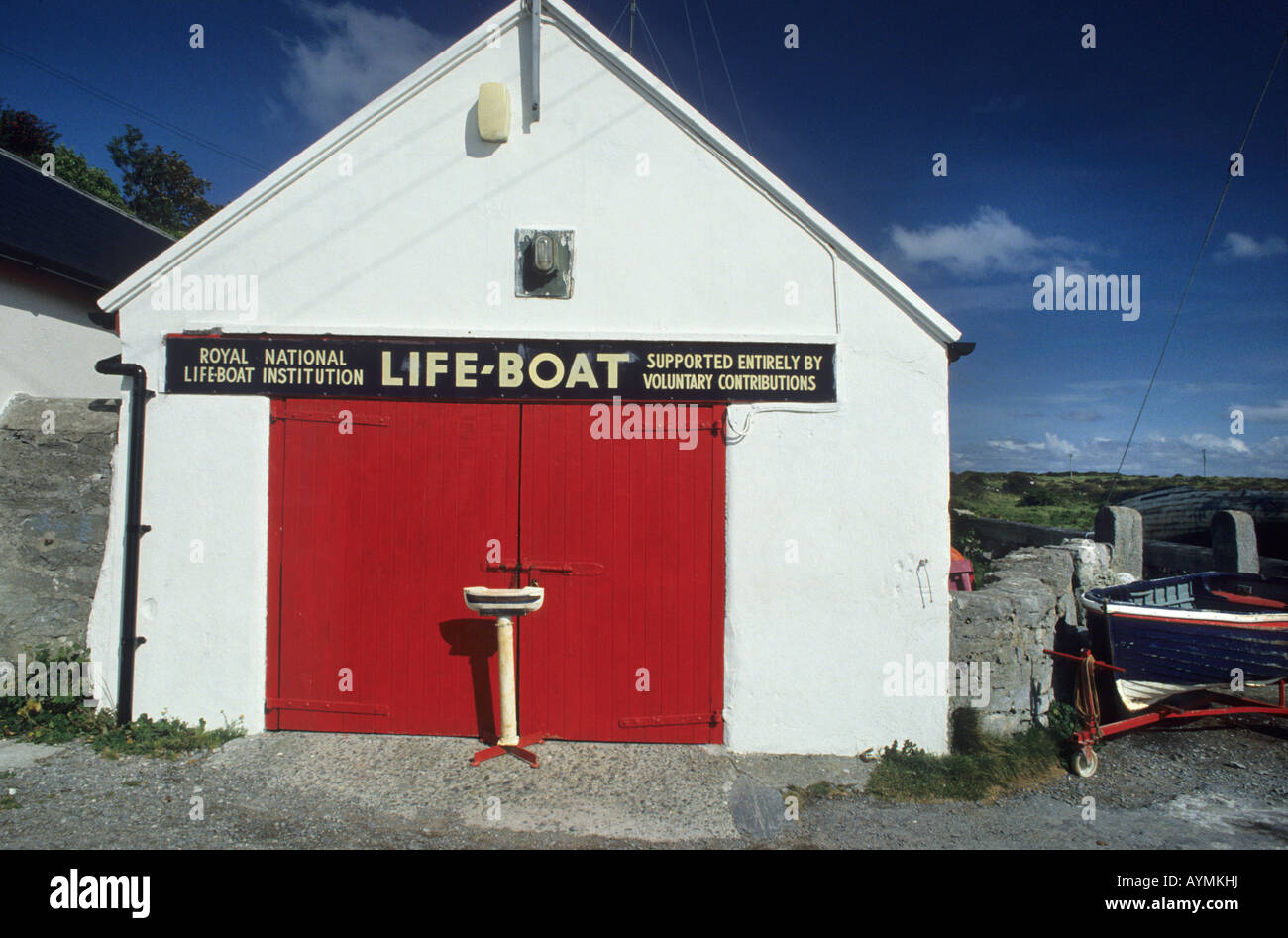 Ancienne maison de sauvetage, l'Inishmore, Îles d'Aran, Irlande Banque D'Images