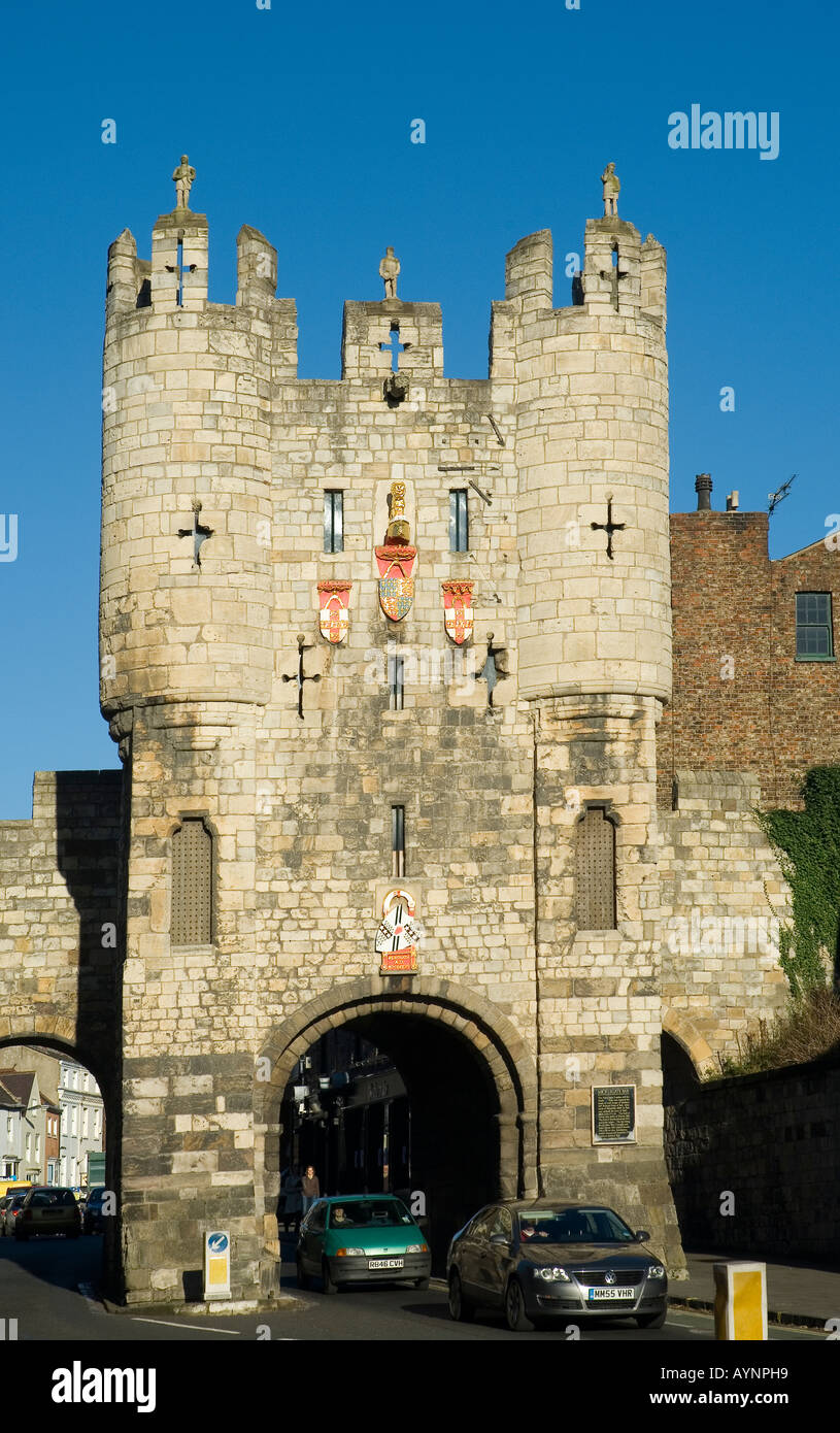 Micklegate Bar en été York North Yorkshire Angleterre Royaume-Uni Grande-Bretagne Banque D'Images