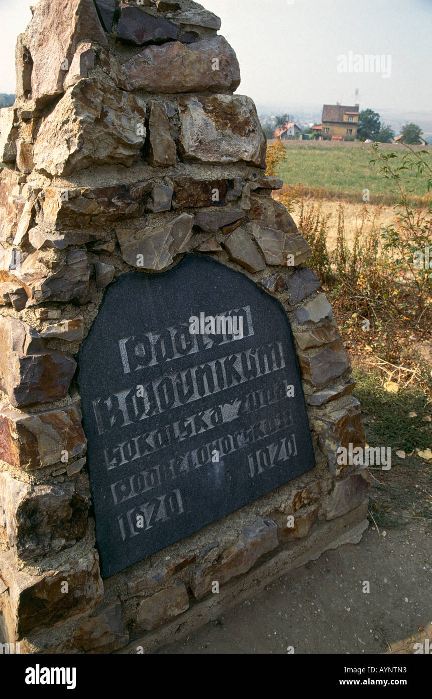 La Pierre Mémorial à La Bataille De La Montagne Blanche Bila