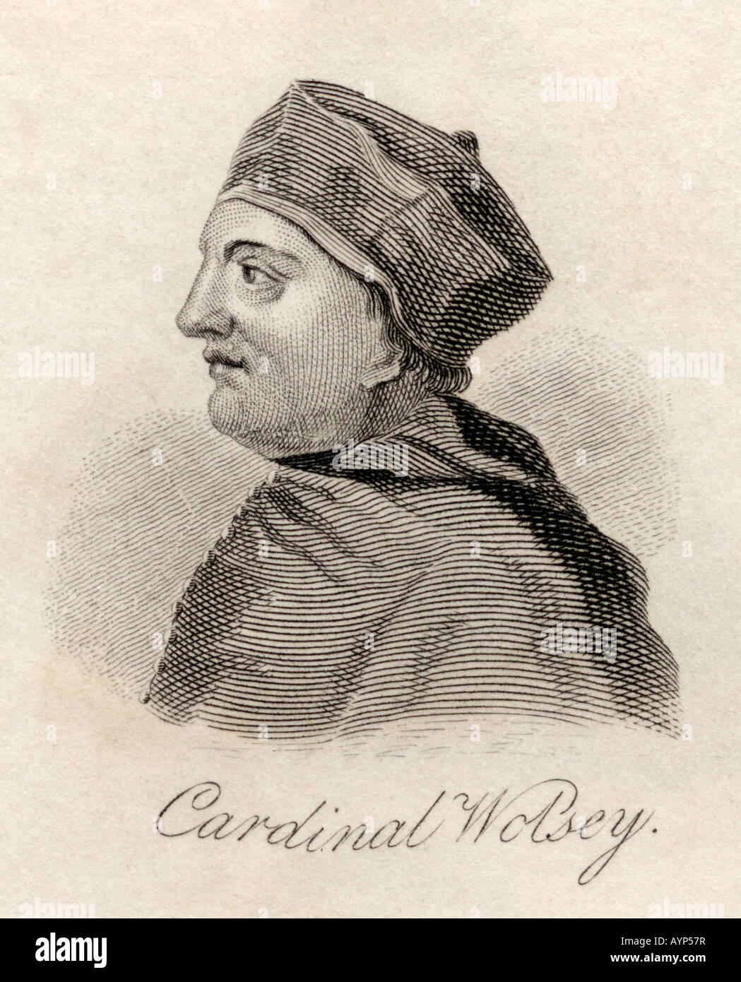 Thomas Wolsey c1475 1530 Cardinal et homme d'État anglais du livre Crabbs Dictionnaire historique publié 1825 Banque D'Images