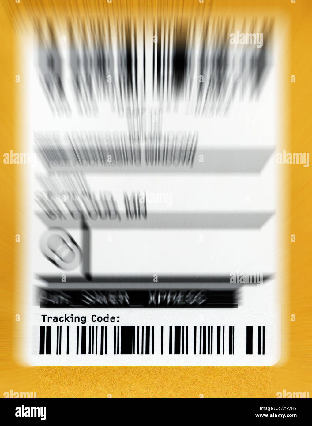 L'étiquette d'expédition adresse package ZIP code de suivi de poids montrant Banque D'Images