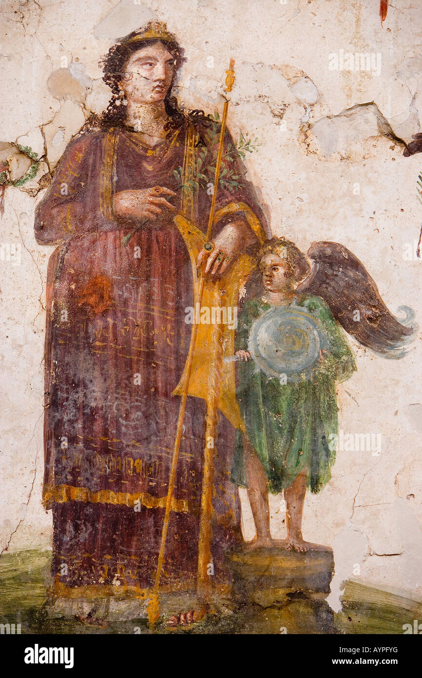 Fresque à Pompéi, Italie Banque D'Images