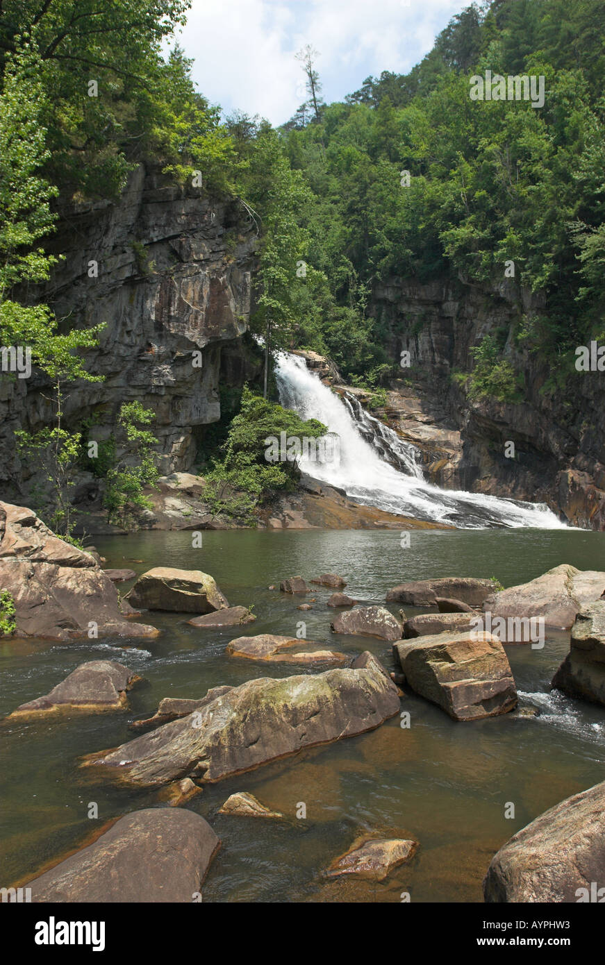 L'ouragan Falls, parc national des Gorges de Tallulah, Georgia, USA Banque D'Images
