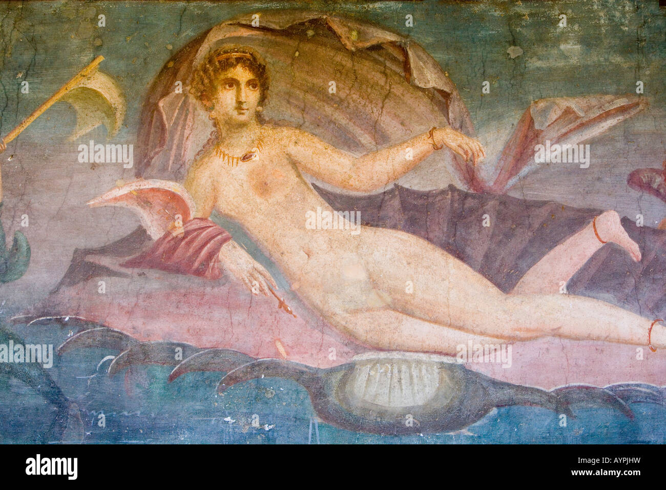 Peinture de Vénus, Chambre de Vénus, site archéologique de Pompéi, Pompéi, Italie Banque D'Images