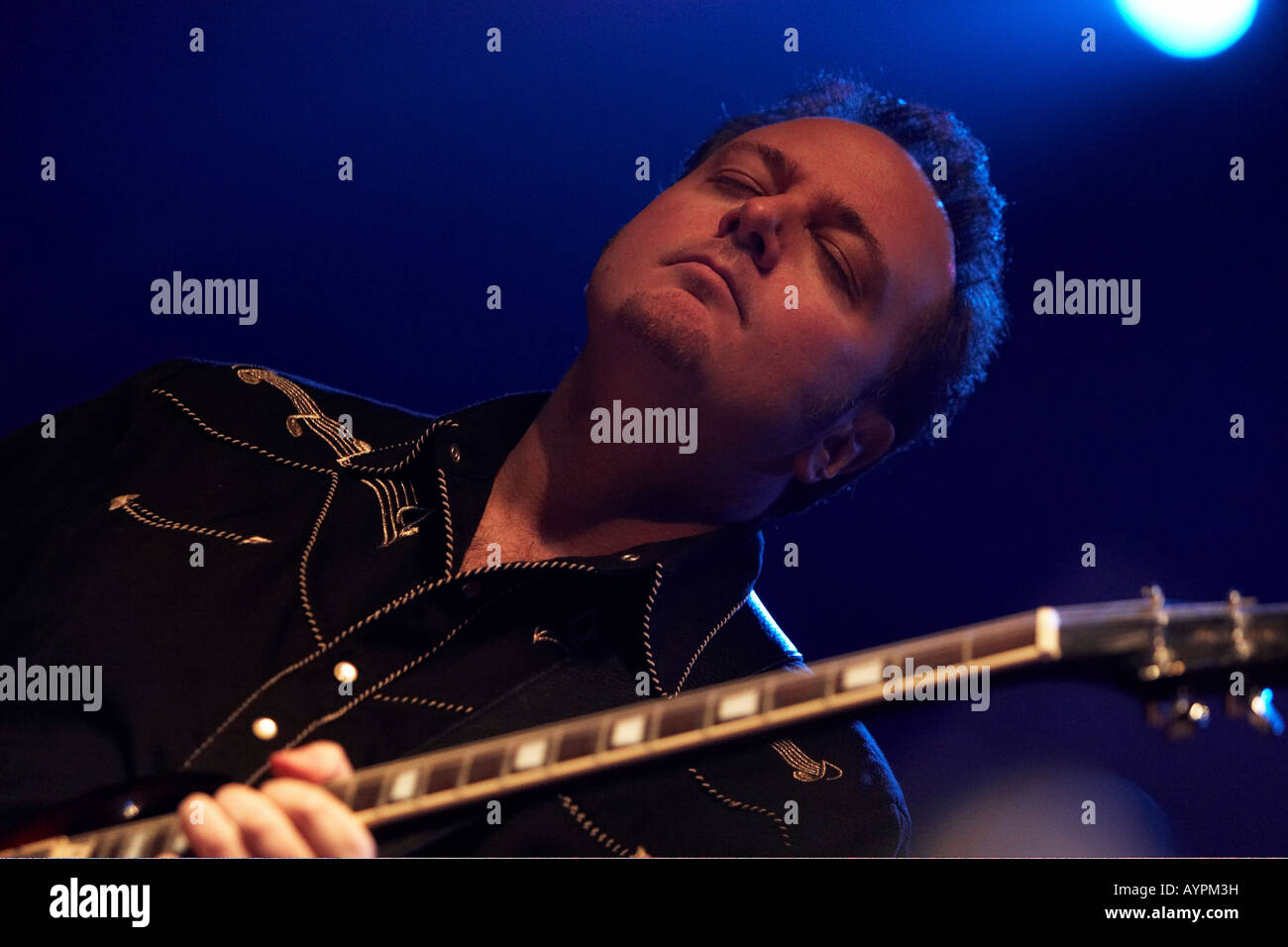 Le chanteur et guitariste David Gogo, David Gogo band, le soutien à un concert de Watcha, Février 17, 2008 à Z7 à Pratteln, Banque D'Images