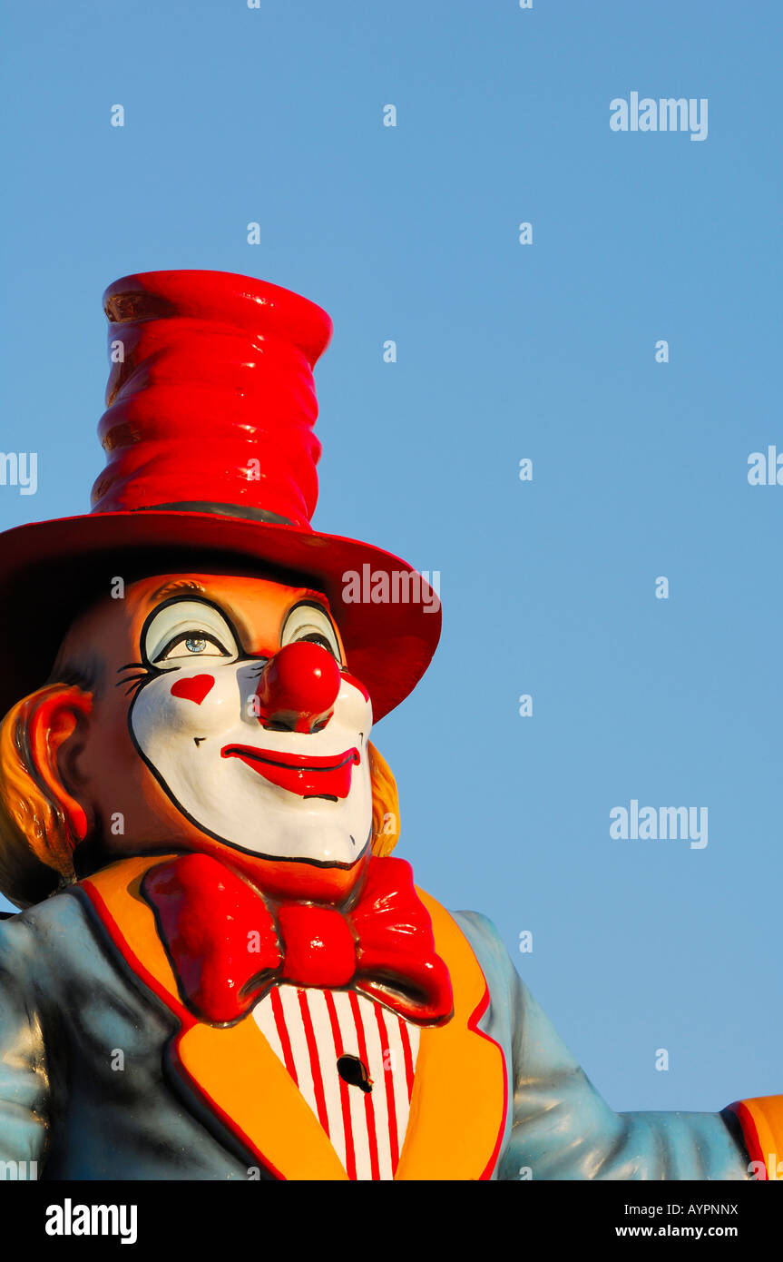 Clown sculpture à une foire annuelle Banque D'Images