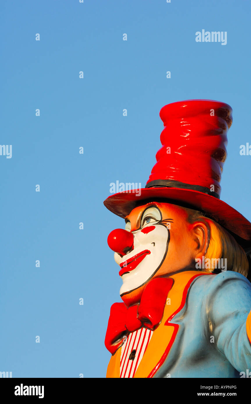 Clown sculpture à une foire annuelle Banque D'Images