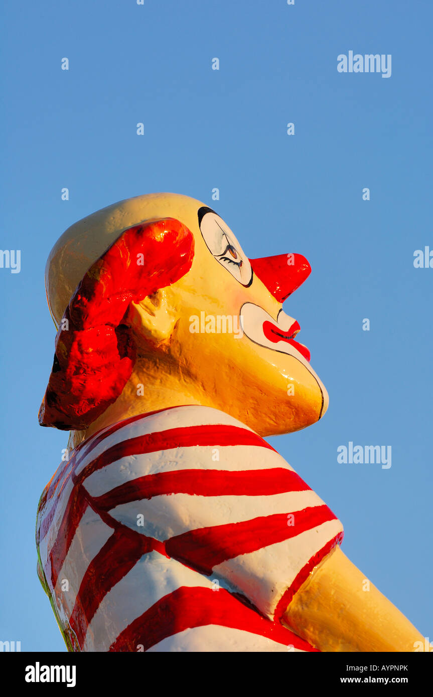 Clown sculpture à une foire annuelle Banque D'Images