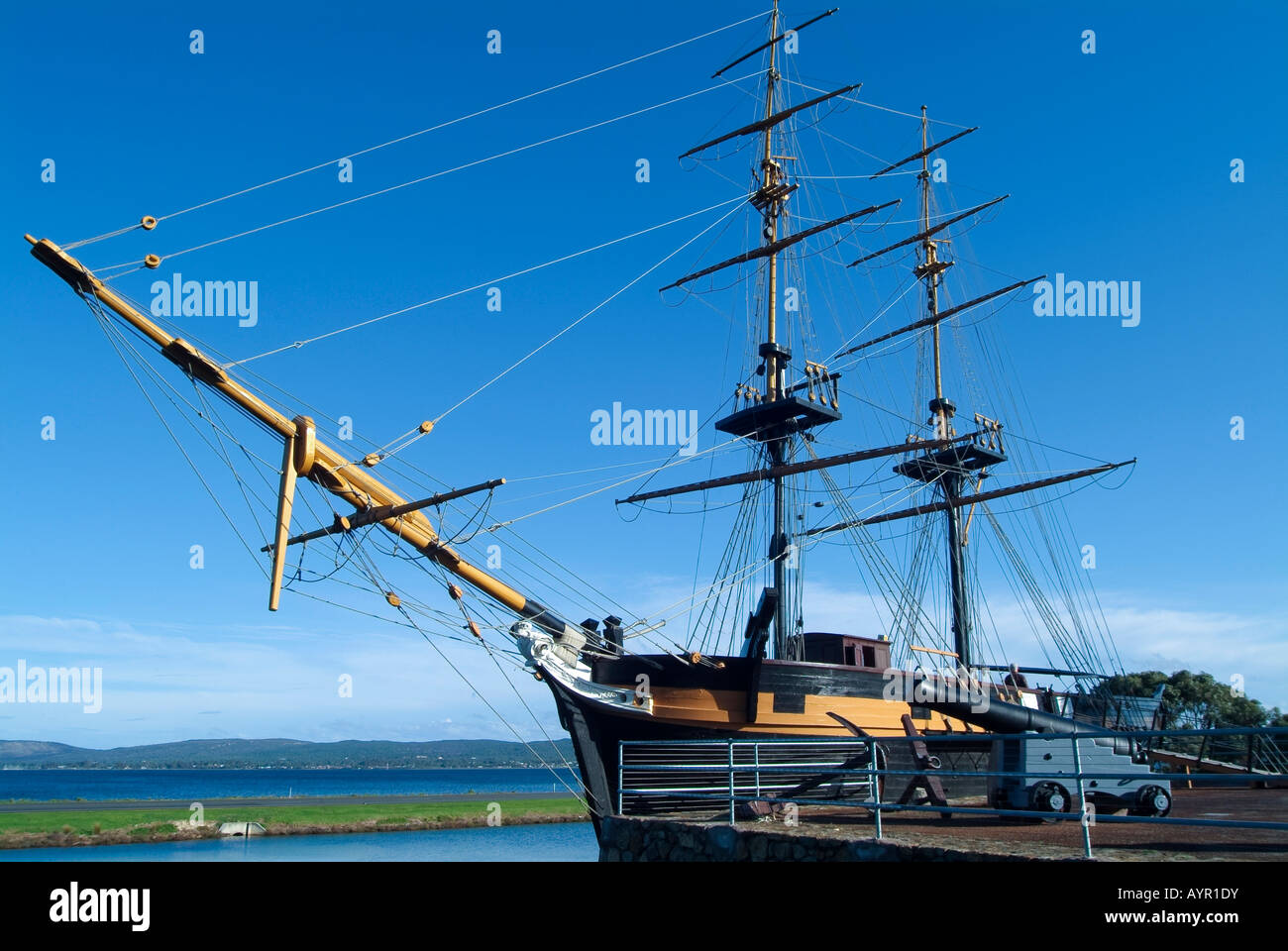 Réplique du brick Amity voilier de l'époque de la colonisation, Albany, Australie occidentale, Australie Banque D'Images