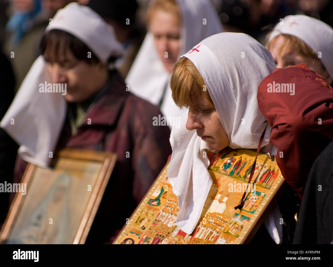 Procession religieuse (Déplacer) sur la restauration de l'unité de l'Eglise orthodoxe russe Banque D'Images