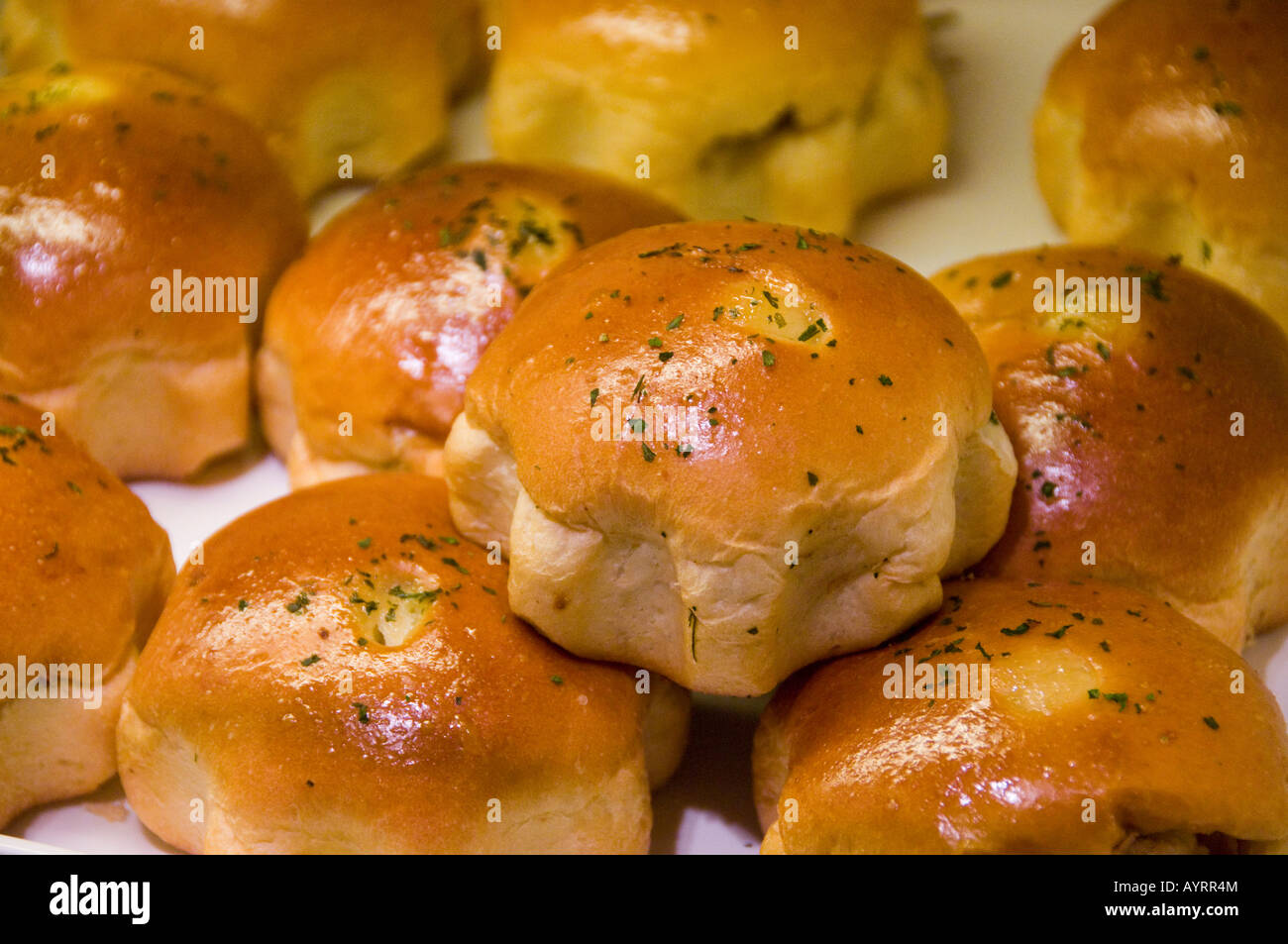 Close up of fresh baked buns Banque D'Images