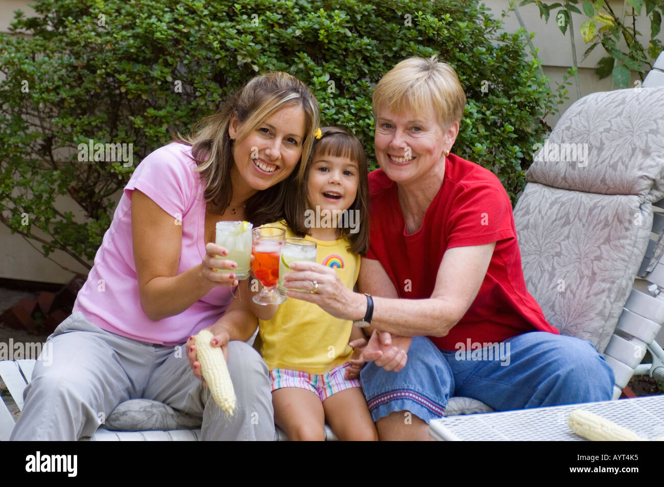 3 générations fille mère et grand mère Banque D'Images