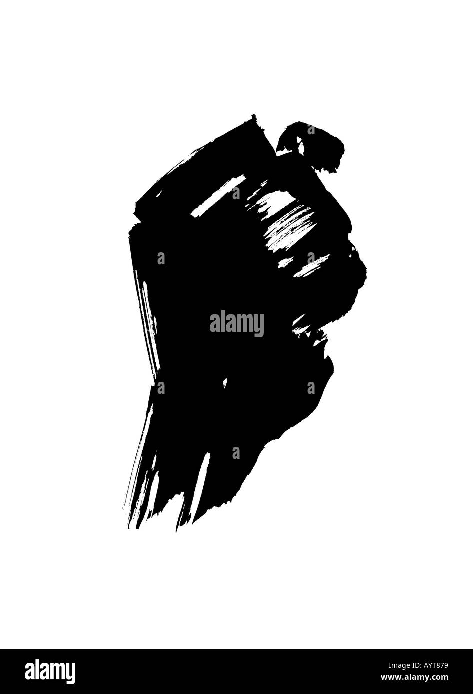 Travail brosse noir illustration d'un poing Banque D'Images