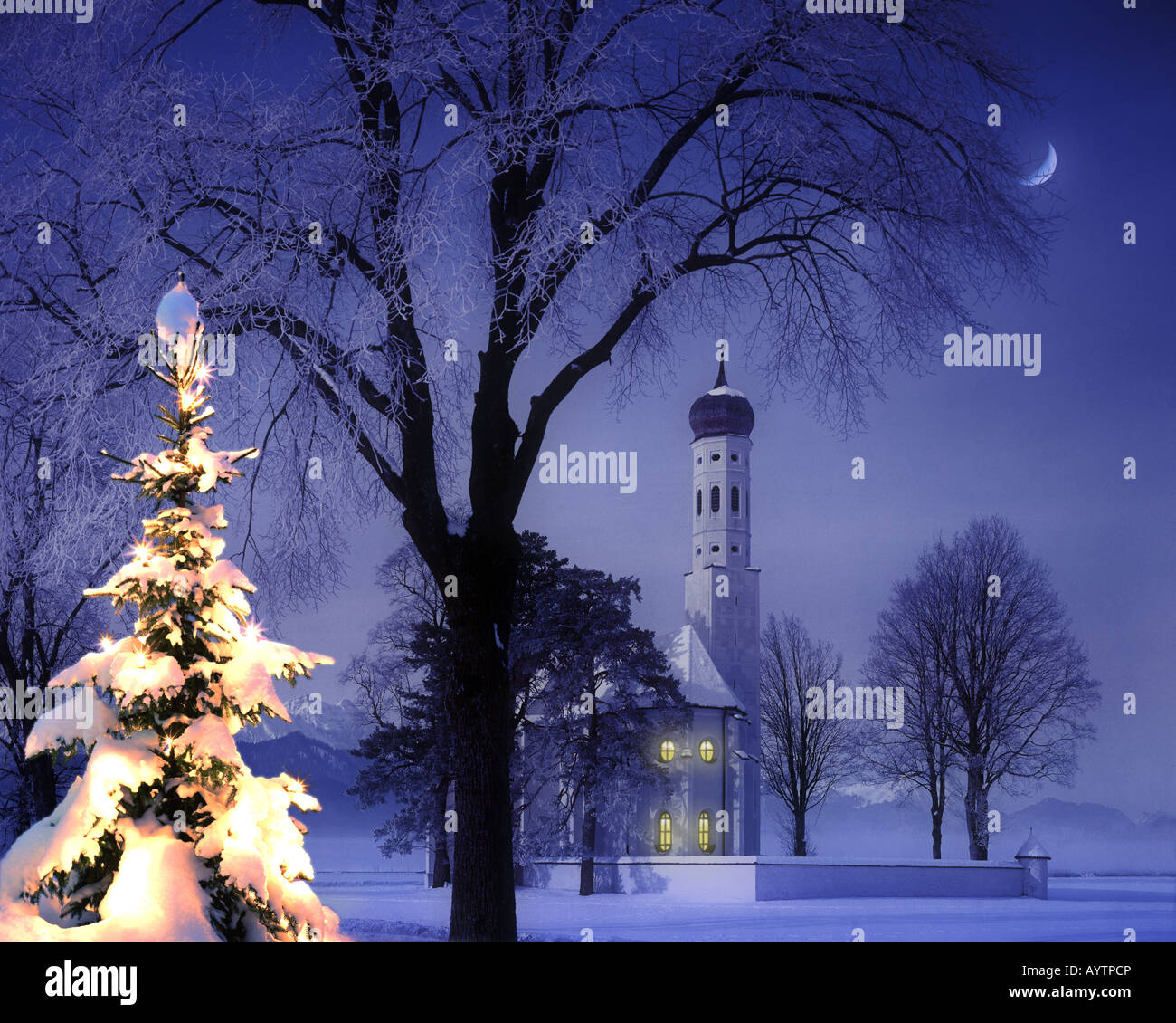 DE - La Bavière : Noël à St.Colman près de Füssen dans l'Allgäu Banque D'Images