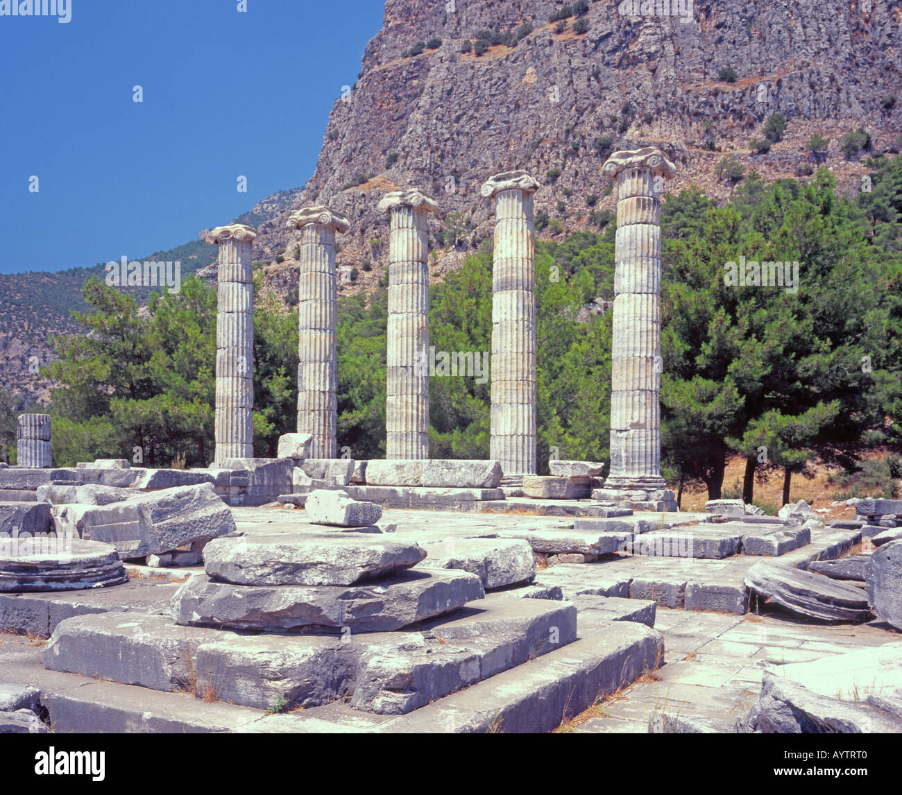 Temple d'Aphrodite le grec ancien Priene Turquie Banque D'Images