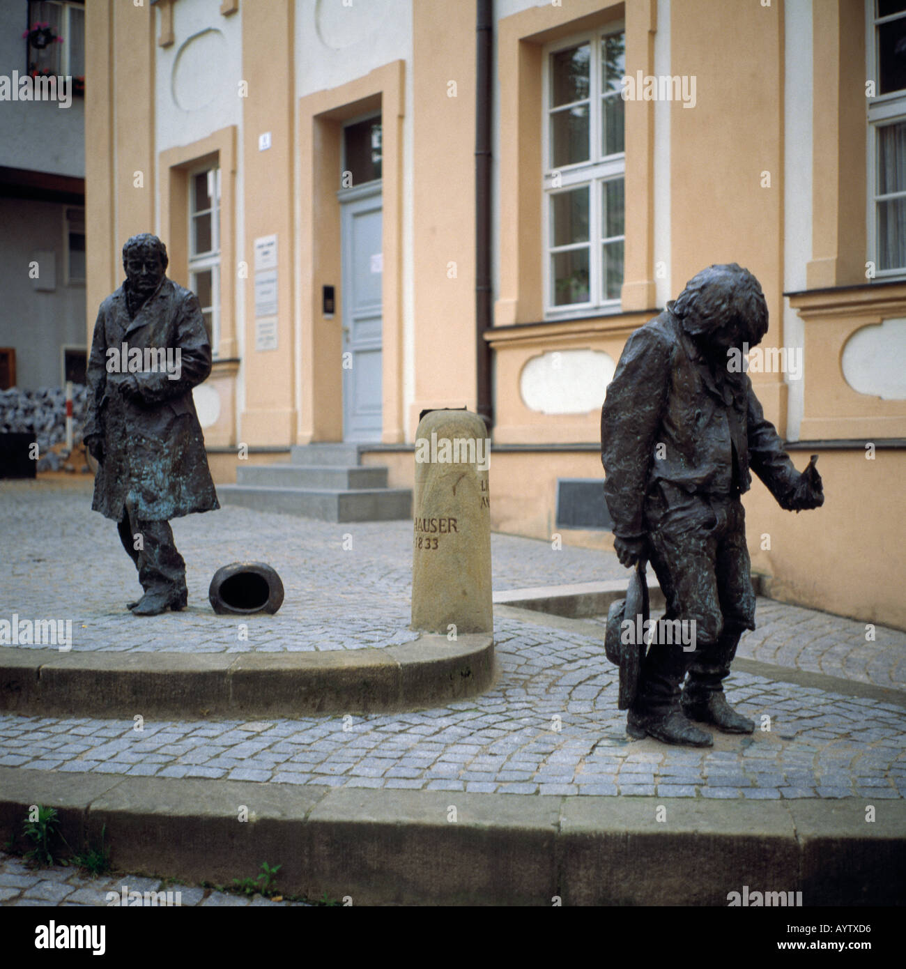 Denkmal Kaspar Hauser à Ansbach, Bayern, Mittelfranken Banque D'Images