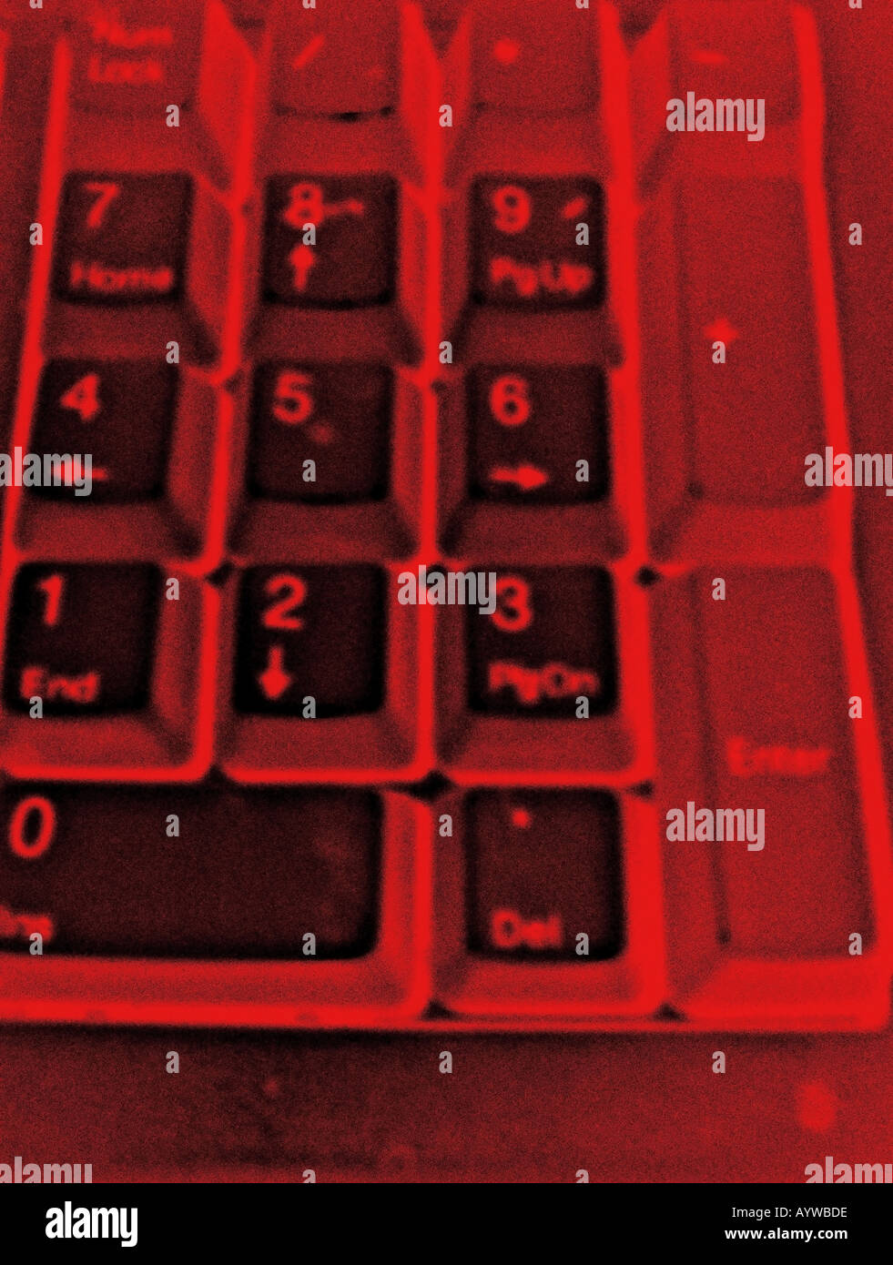 Les numéros de code rouge chiffres clavier Banque D'Images