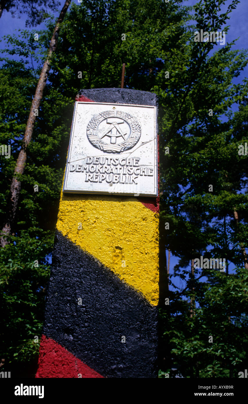 L'ALLEMAGNE L'Allemagne de l'Ouest DDR DREILANDERECK RENCONTREZ CZECH REPUBLIC BORDER 3 TROIS Banque D'Images