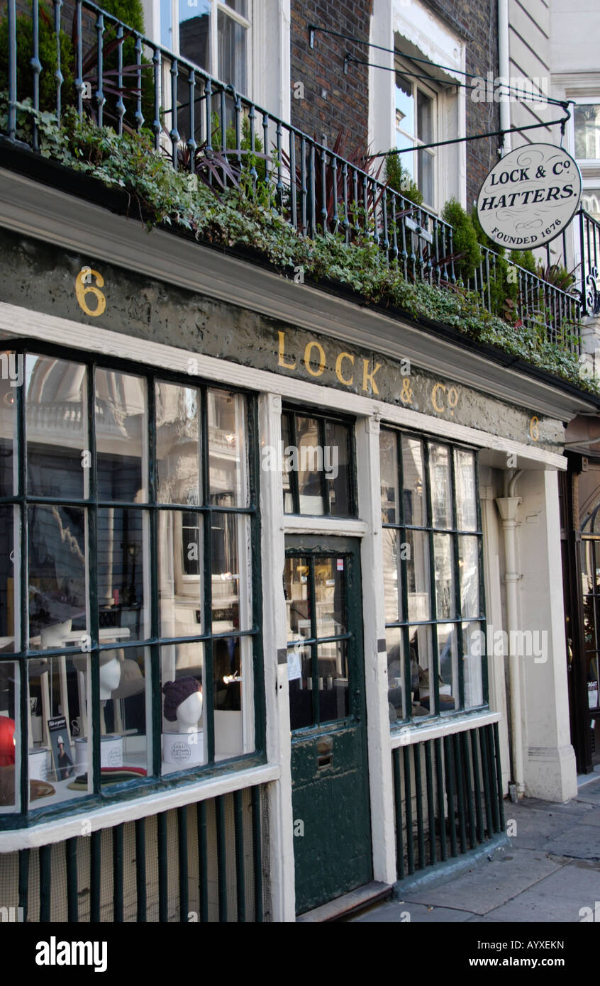 Lock and Co Hatters sur St James's Street Londres Banque D'Images
