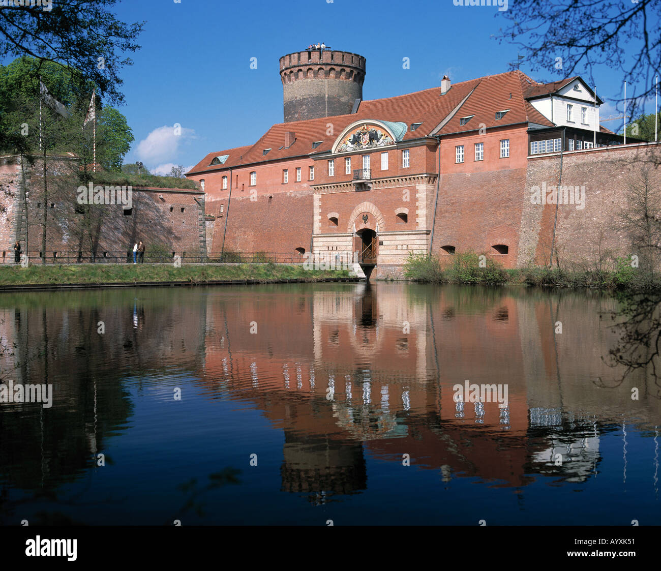 Citadelle Spiegelung im Wasser, Berlin-Spandau Banque D'Images