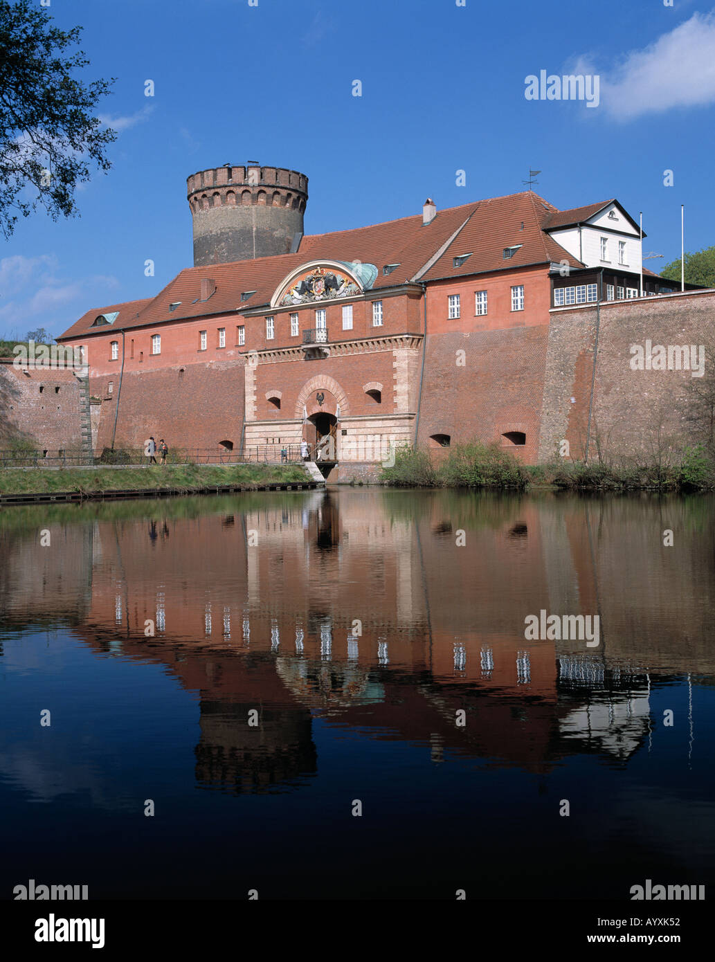 Citadelle Spiegelung im Wasser, Berlin-Spandau Banque D'Images