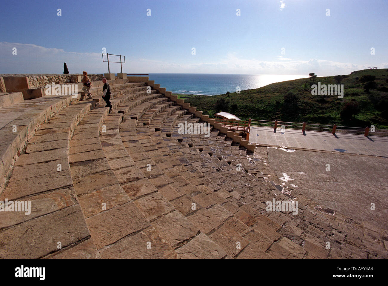 Gréco Kourion théâtre romain à Chypre Banque D'Images