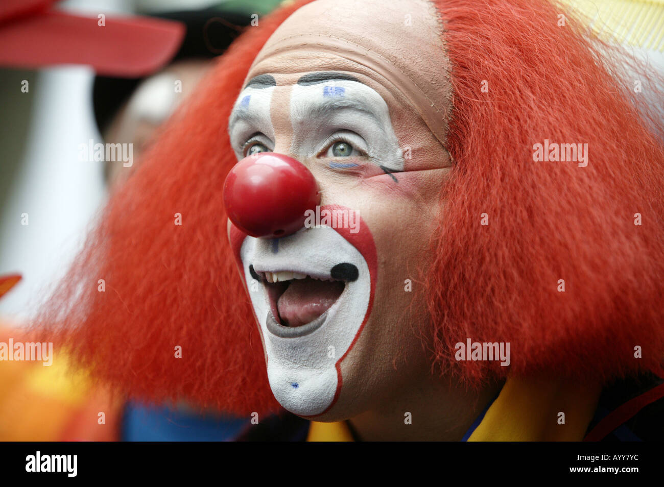 Ron Johnson apparaît comme le clown au clown International Festival à Weston Super Mare UK en 2005 Banque D'Images