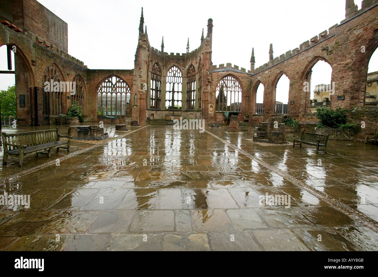 Les vestiges de la cathédrale de Coventry Banque D'Images