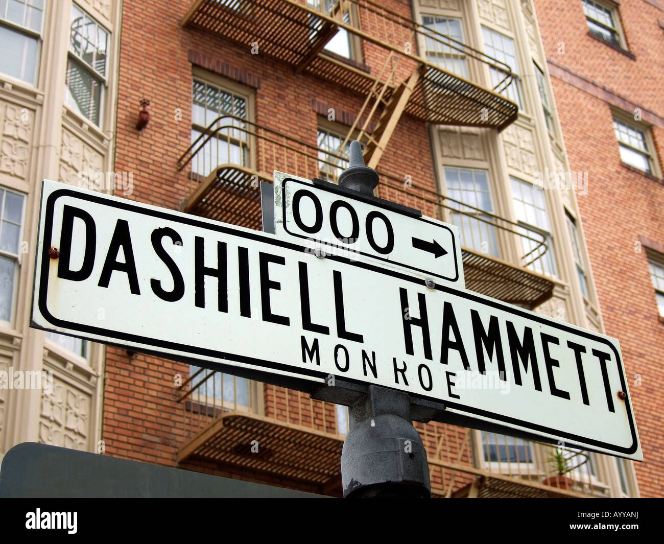 '^^Dashiel Hammett signe street, San Francisco, Californie' Banque D'Images