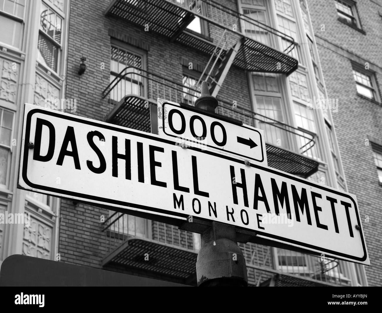 '^^Dashiel Hammett signe street, San Francisco, Californie' Banque D'Images