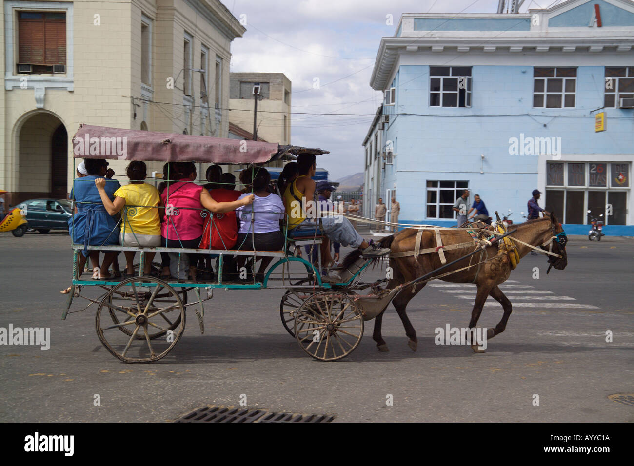 Les transports hippomobiles Santiago de Cuba Cuba Caraïbes Banque D'Images
