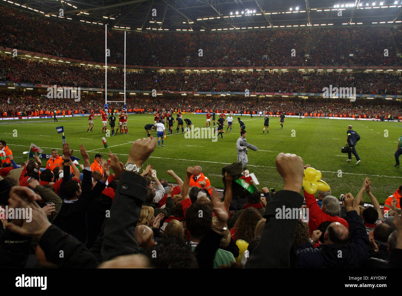 La victoire du Grand Chelem pour l'équipe de rugby gallois, Millenium Stadium, Cardiff, '008 Banque D'Images