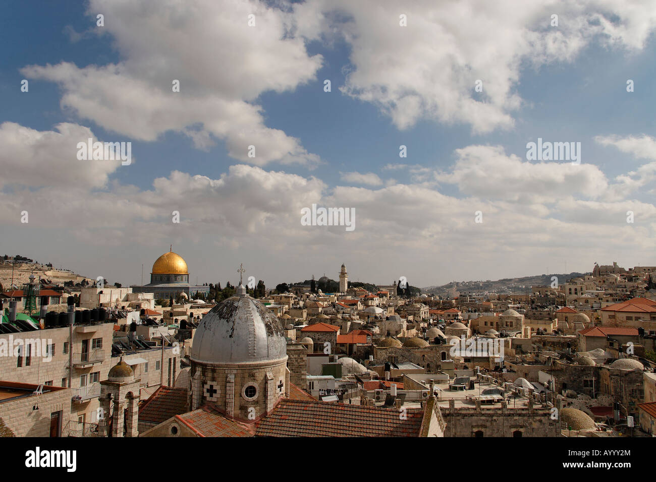 Israël Jérusalem Vue de la vieille ville de l'Hospice autrichien Banque D'Images