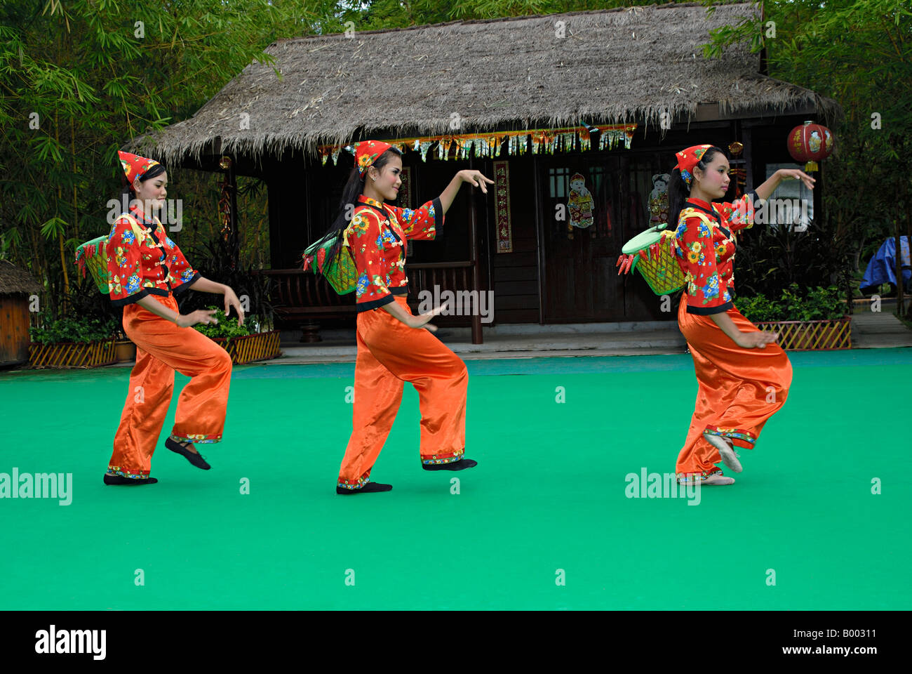 Cambodge, Siem Reap. La danse chinoise. Banque D'Images