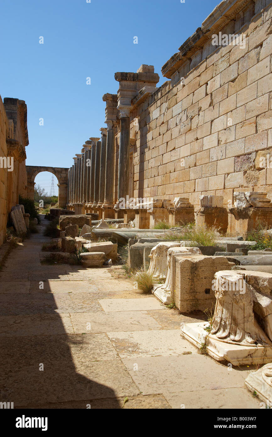 Leptis Magna, Libye, Afrique du Nord Banque D'Images