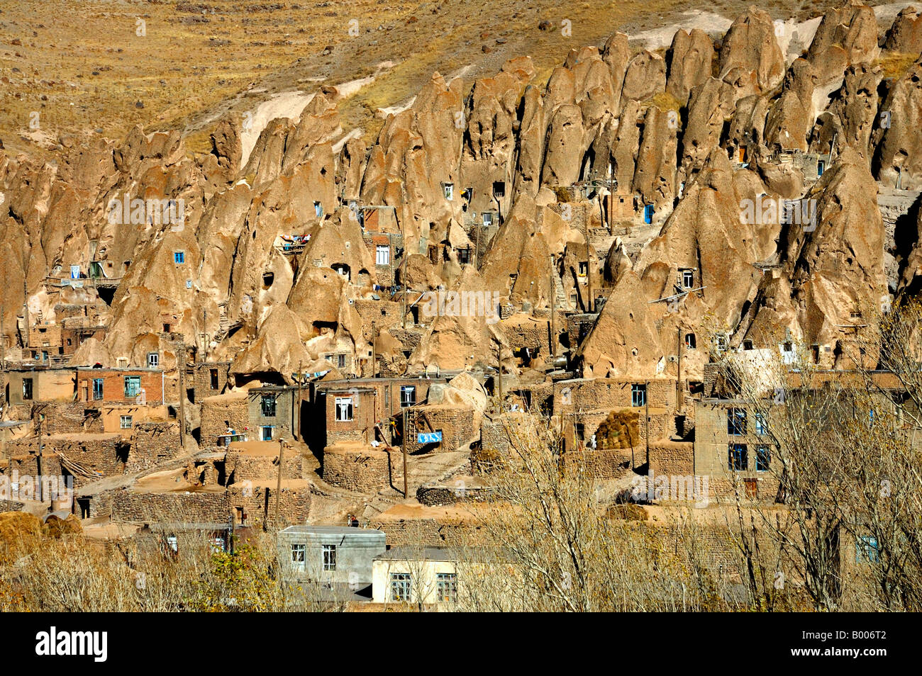 Vue générale du village Kandovan en Iran. Banque D'Images Vue générale du village Kandovan en Iran. Banque D'Images