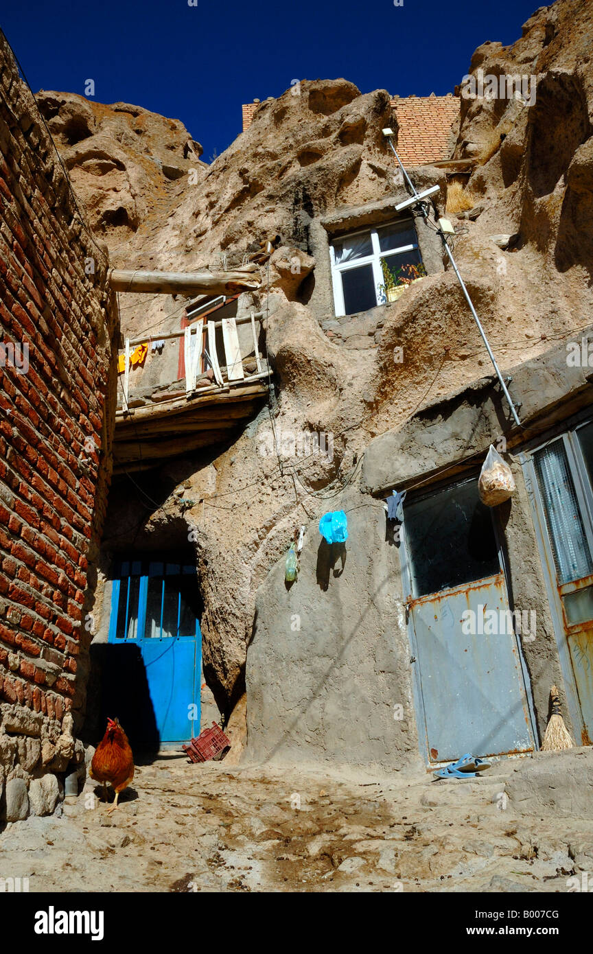 Rue de Kandovan village en Iran. Banque D'Images Rue de Kandovan village en Iran. Banque D'Images